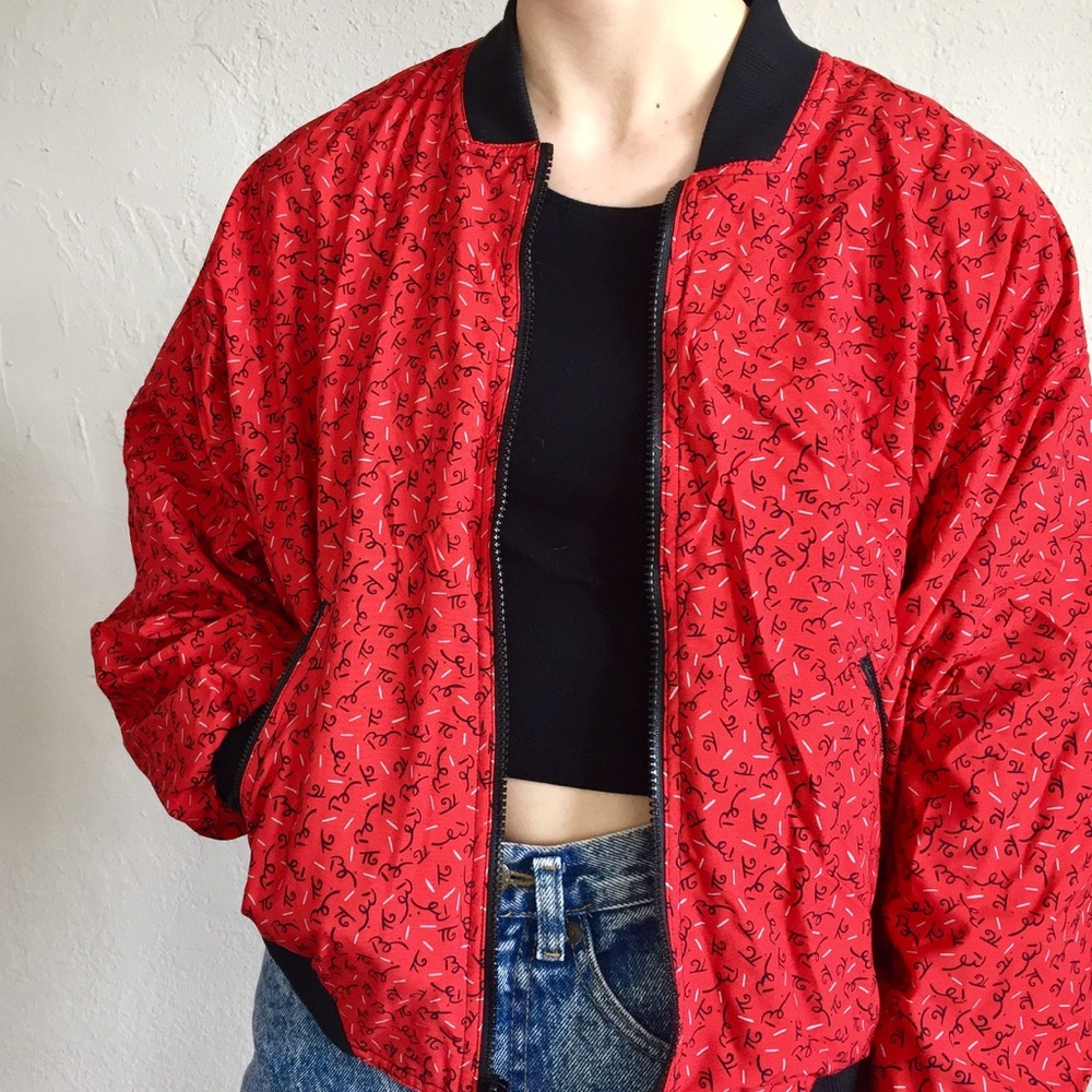 Eighties Orange Bomber Jacket